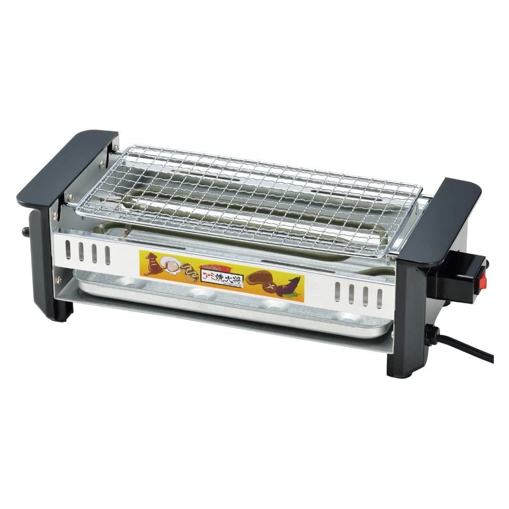 ☆新品☆タマハシ(Tamahashi) アミ焼き大将 卓上で焼き鳥が楽しめる 焼き鳥焼き器 ワイド 幅38.2×奥行14.6×高さ10.6cm 火力調整可能 ガス火不使用 網 受け皿丸洗い可能 おうち居酒屋 焼き鳥 焼肉 浜焼き たこ焼き ホ a0511f8f