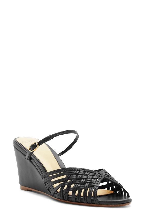 アレクサンドラバードマン レディース シューズ サンダル Alexandre Birman Lilian Woven Wedge Slide Sandal Black ブラック