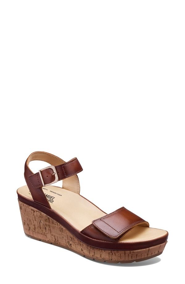 サミュエルフドバード レディース シューズ ヒール サンダル Samuel Hubbard Portola TwoStrap Wedge Sandal Cognac Leather