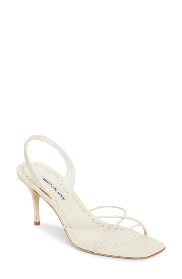 マノロ ブラニク レディース シューズ サンダル Manolo Blahnik Ninfea Slingback Sandal Ivory アイボリー