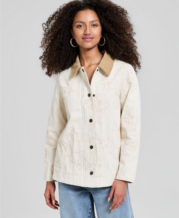 アンドノウディス レディース アウター ジャケット・ブルゾン コットン 刺繍 And Now This Womens Cotton Embroidered Barn Jacket Macys Excl