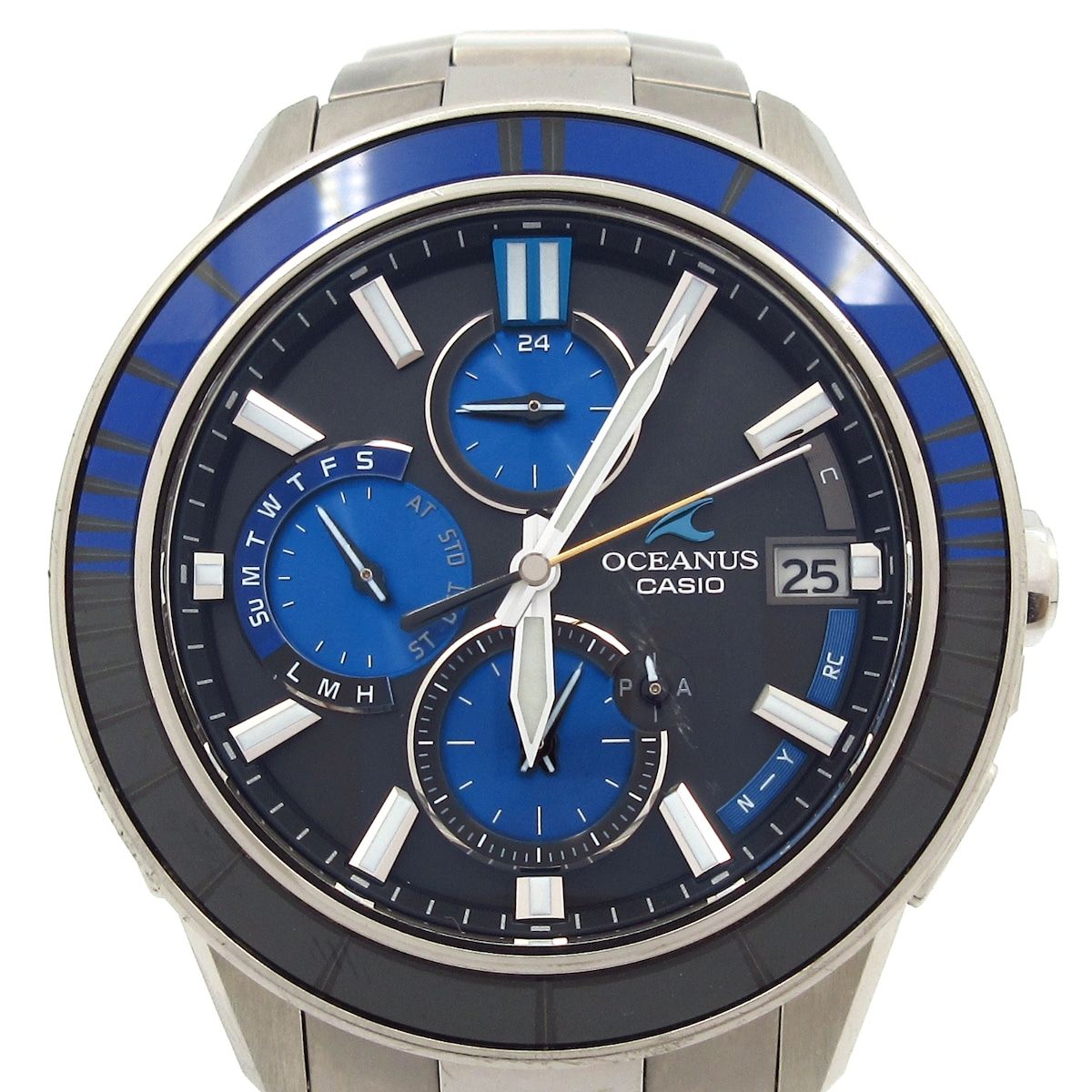 CASIO(カシオ) 腕時計 OCEANUS(オシアナス) Manta(マンタ) OCM-S4000-1AJF メンズ Bluetoothモバイルリンク機能/ ダークグレー×ネイビー
