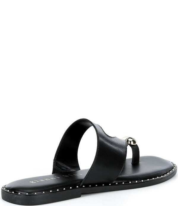 ジャンビニ レディース シューズ パンプス サンダル レザー Gianni Bini Warner Leather Toe Loop Hardware Flat Sandals Black ブラック