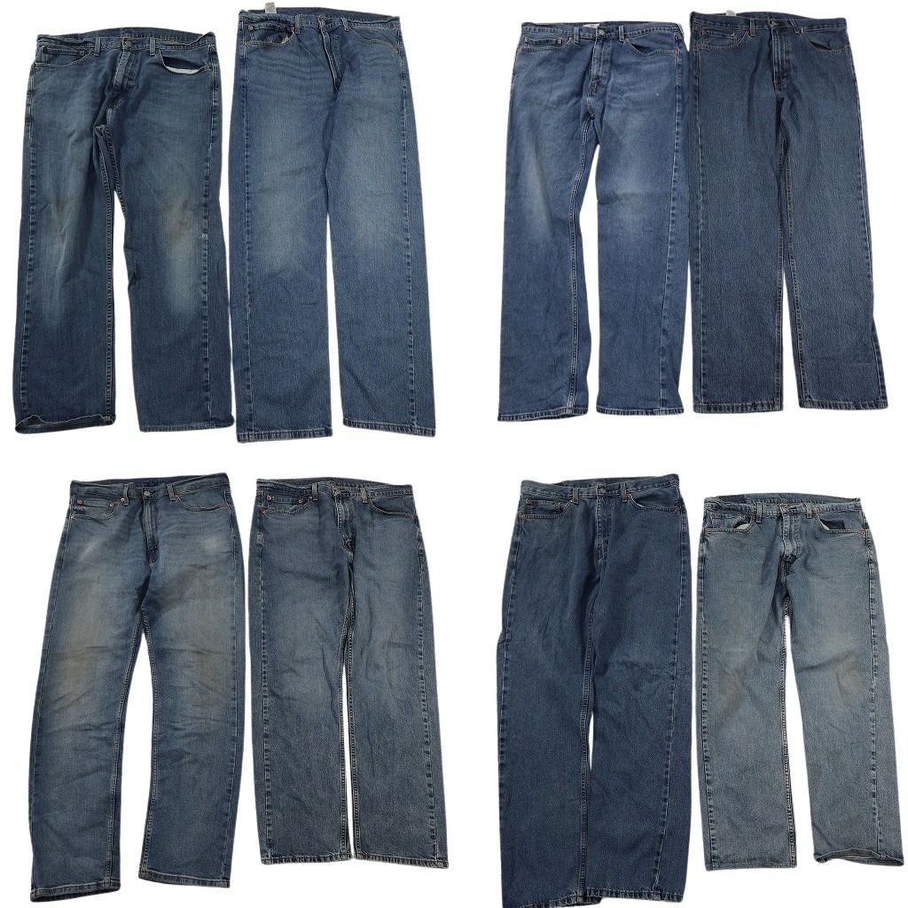 古着卸 まとめ売り リーバイス 505 デニムパンツ 8枚セット ( メンズ 3.6 ) テーパード　ジッパーフライ 中古 古着 NF4114