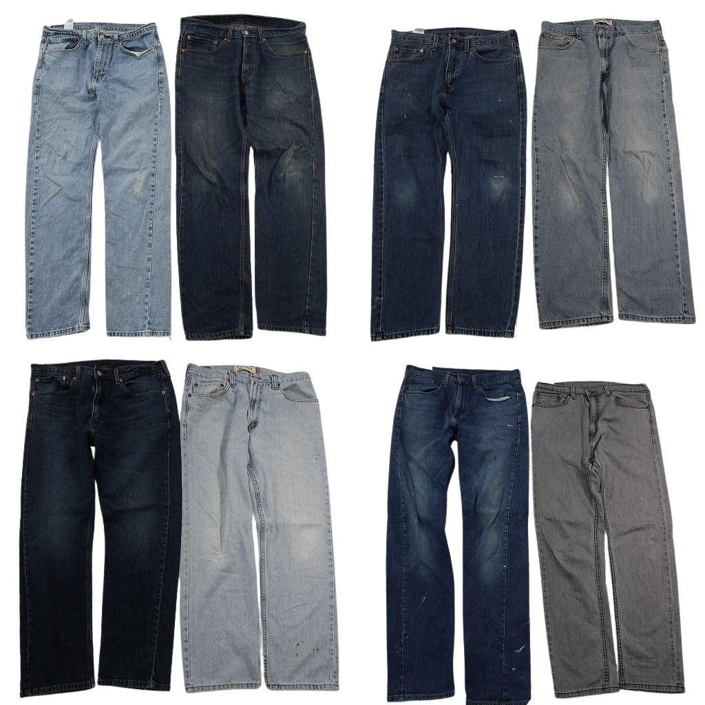 古着卸 まとめ売り リーバイス 505 デニムパンツ 8枚セット ( メンズ 34 ) テーパード　ジッパーフライ 中古 古着 NF4117