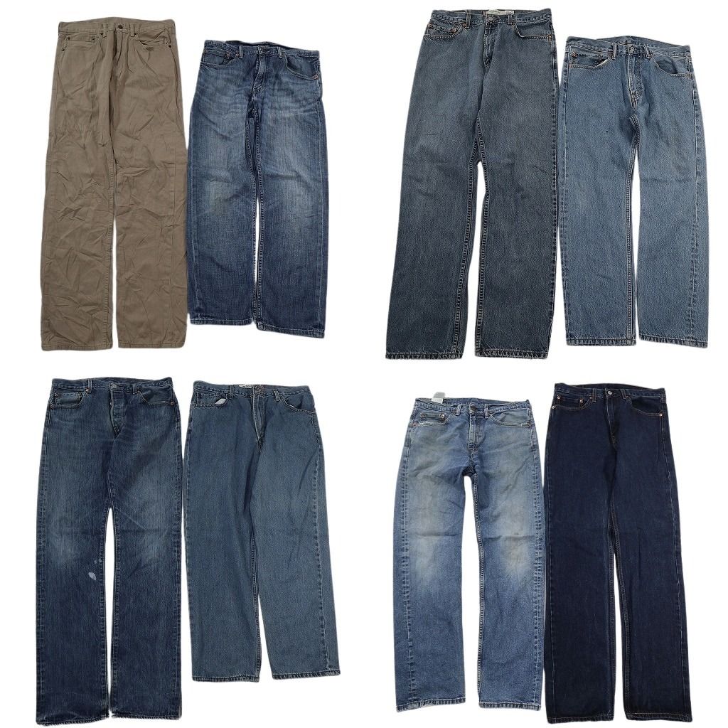 古着卸 まとめ売り リーバイス 505 デニムパンツ 8枚セット ( メンズ 34 ) テーパード　ジッパーフライ 中古 古着 NF4118
