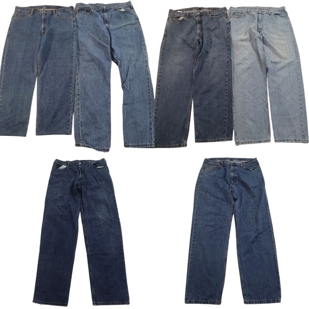 古着卸 まとめ売り リーバイス 550・560 デニムパンツ 6枚セット ( メンズ 40 ) ワイド リラックス ジッパーフライ 中古 古着 NF4127