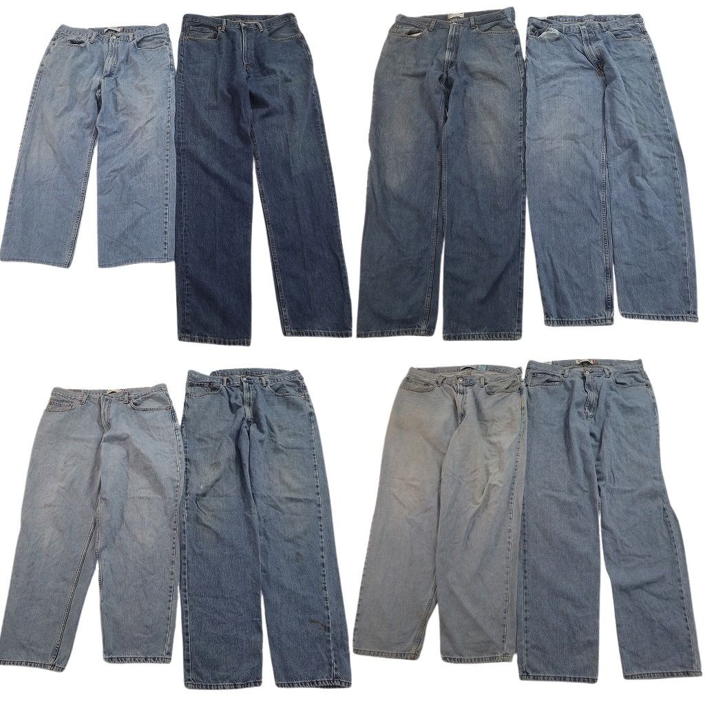 古着卸 まとめ売り リーバイス 550・560 デニムパンツ 8枚セット ( メンズ 38 ) ワイド リラックス ジッパーフライ 中古 古着 NF4131
