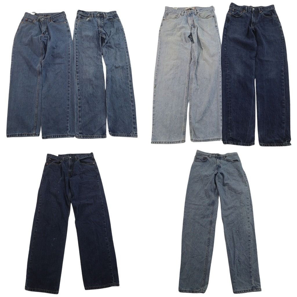 古着卸 まとめ売り リーバイス 550・560 デニムパンツ 6枚セット ( メンズ 29/30/31/32 ) ワイド ジッパーフライ 中古 古着 NF4139