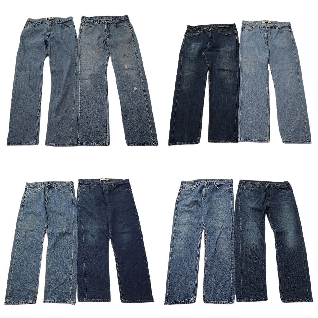 古着卸 まとめ売り リーバイス 505 デニムパンツ 8枚セット ( メンズ 36 ) テーパード　ジッパーフライ グレー 中古 古着 NF8529 古着卸 まとめ売り リーバイス 505 デニムパンツ 8枚セット ( メンズ