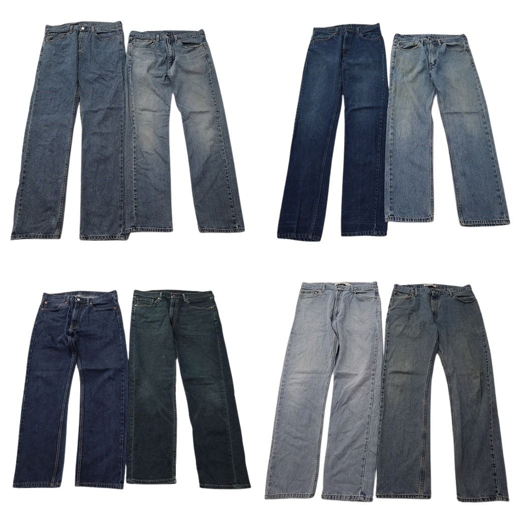 古着卸 まとめ売り リーバイス 505 デニムパンツ 8枚セット ( メンズ 35/36 ) テーパード　ジッパーフライ 中古 古着 NF4150