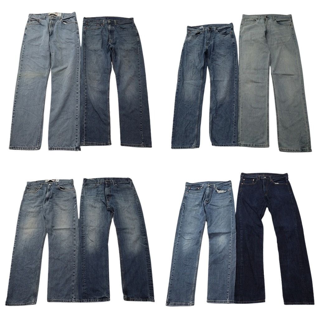 古着卸 まとめ売り リーバイス 505 デニムパンツ 8枚セット ( メンズ 34 ) テーパード　ジッパーフライ 中古 古着 NF4152