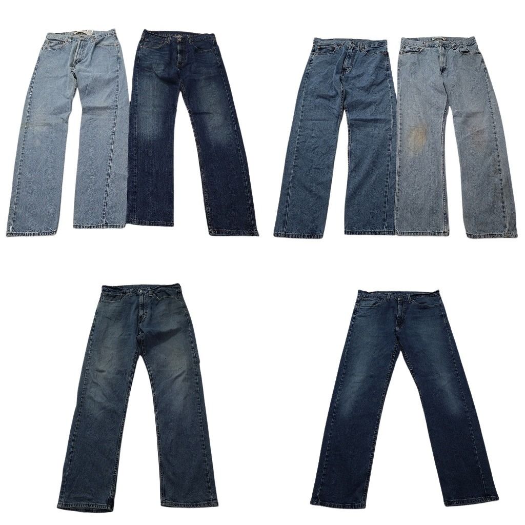 古着卸 まとめ売り リーバイス 505 デニムパンツ 6枚セット ( メンズ 34 ) テーパード　ジッパーフライ 中古 古着 NF4153