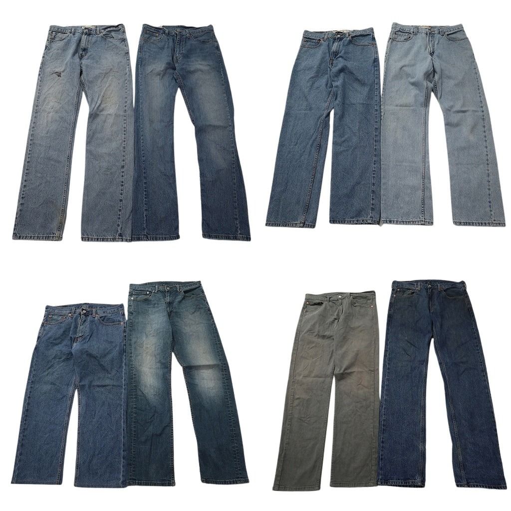 古着卸 まとめ売り リーバイス 505 デニムパンツ 8枚セット ( メンズ 33 ) テーパード　ジッパーフライ 中古 古着 NF4154