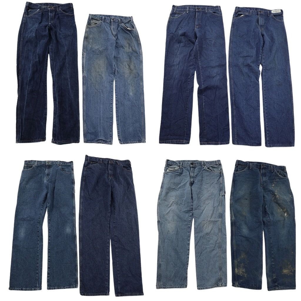 古着卸 まとめ売り ディッキーズ デニムパンツ 8枚セット ( メンズ 32/33/34 ) ペインター インディゴブルー ワーク 中古 古着 NF4185 13,392円