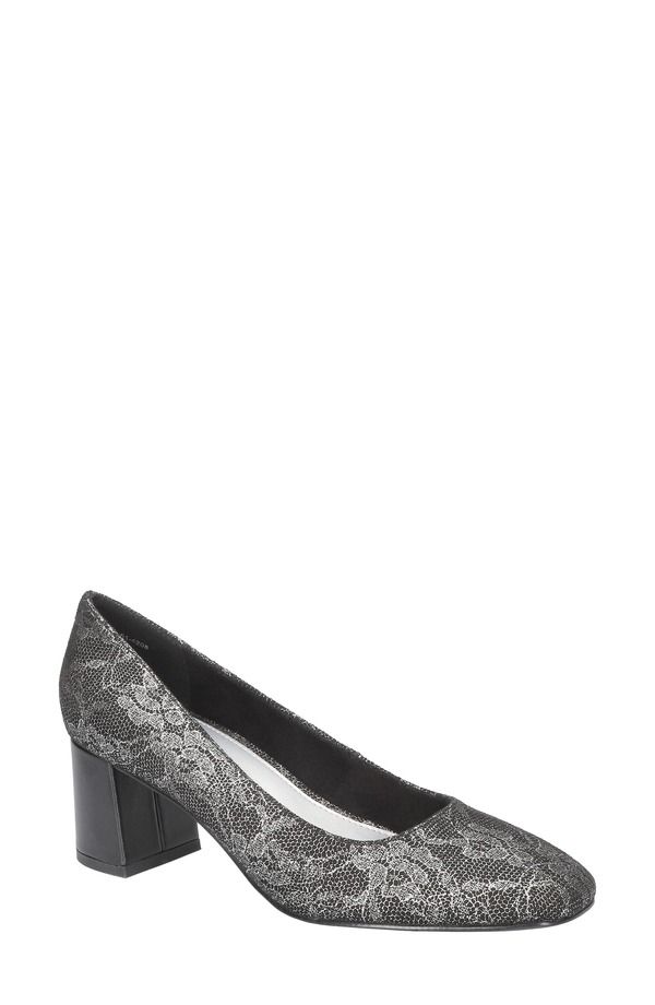 ベラヴィータ レディース シューズ パンプス Bella Vita Jillian Square Toe Pump Silver Lace シルバー