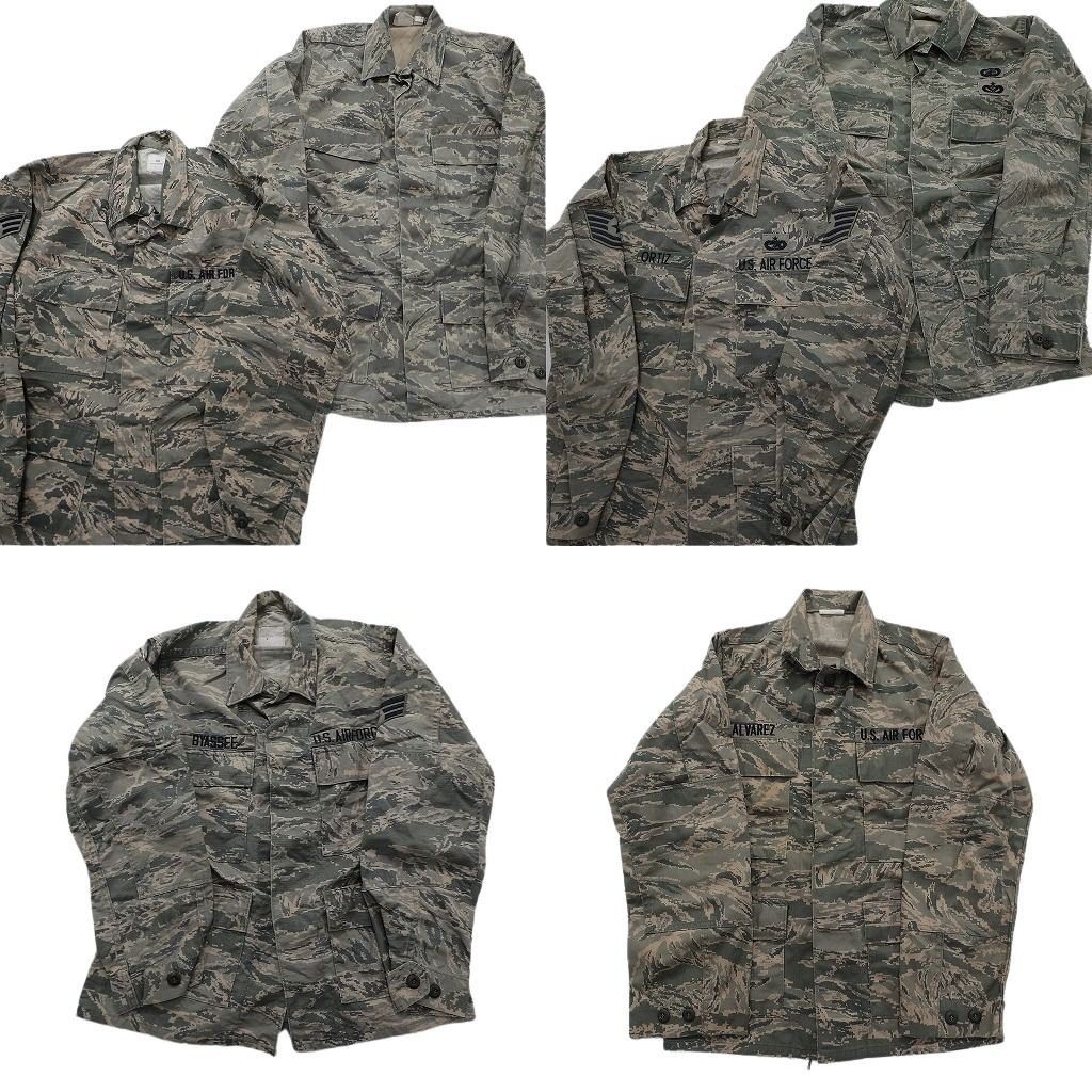 古着卸 まとめ売り ミリタリー フィールドジャケット 6枚セット ( メンズ 38/36/32 ) AIRFORCE デジタルタイガーストライプ 中古 NF4247