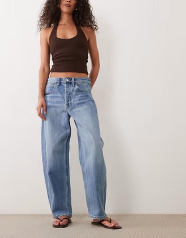 グッドアメリカン レディース ボトムス デニムパンツ ジーンズ Good American good barrel jeans in mid blue wash MID BLUE ブルー