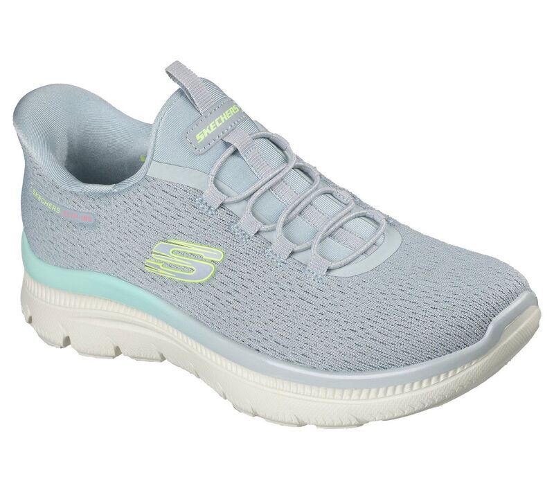 スケッチャーズ レディース シューズ スニーカー プラスサイズ SKECHERS Womensummits PluslipIns Lightweight SlipOn Sneakers Gray Mu