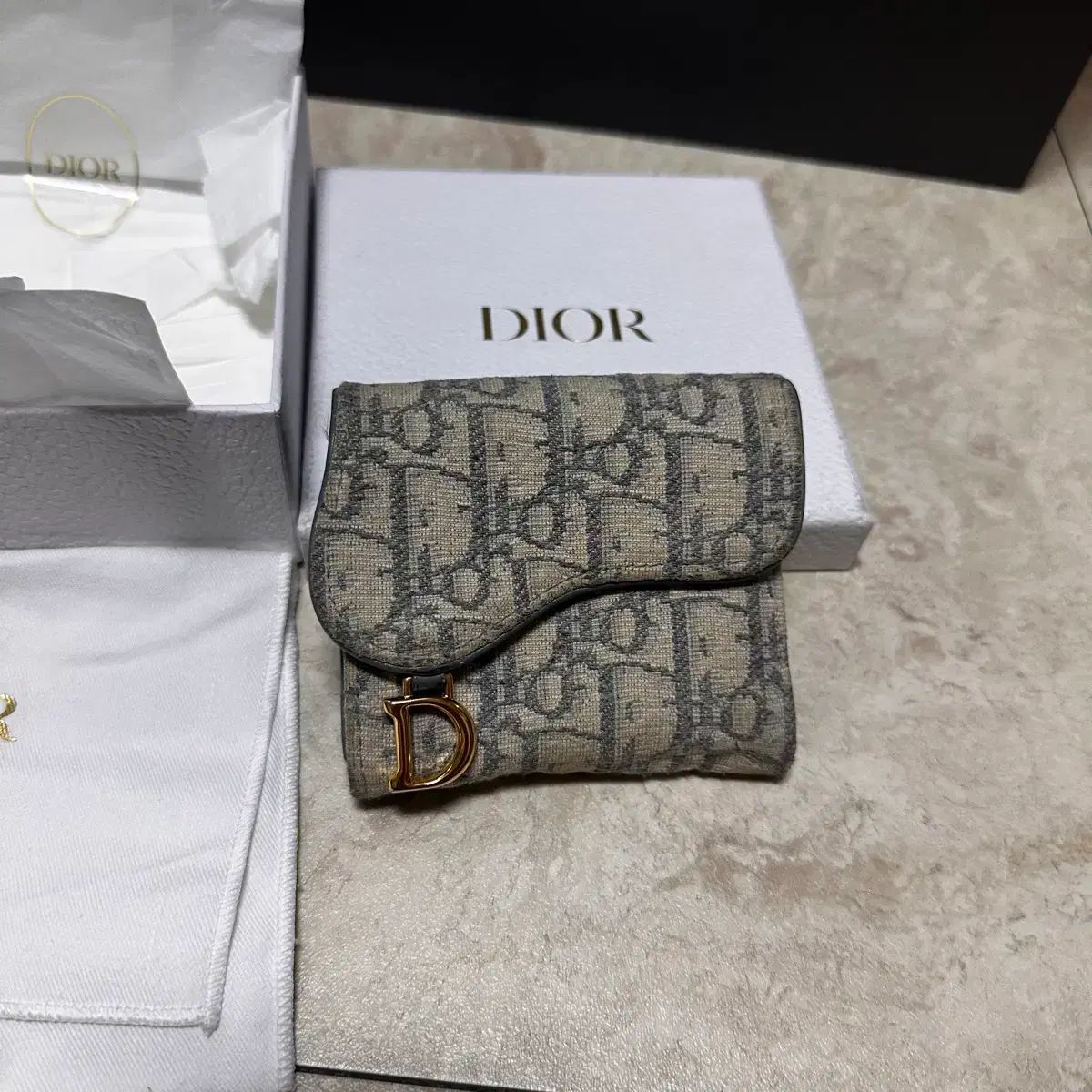 ディオール オブリーク ロトゥス 財布 グレー