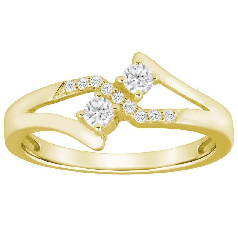 Alyson Layne レディース アクセサリー リング Alyson Layne 10k Gold 14 CaratW Lab Grown Diamond Crossed Ring 10k Gol