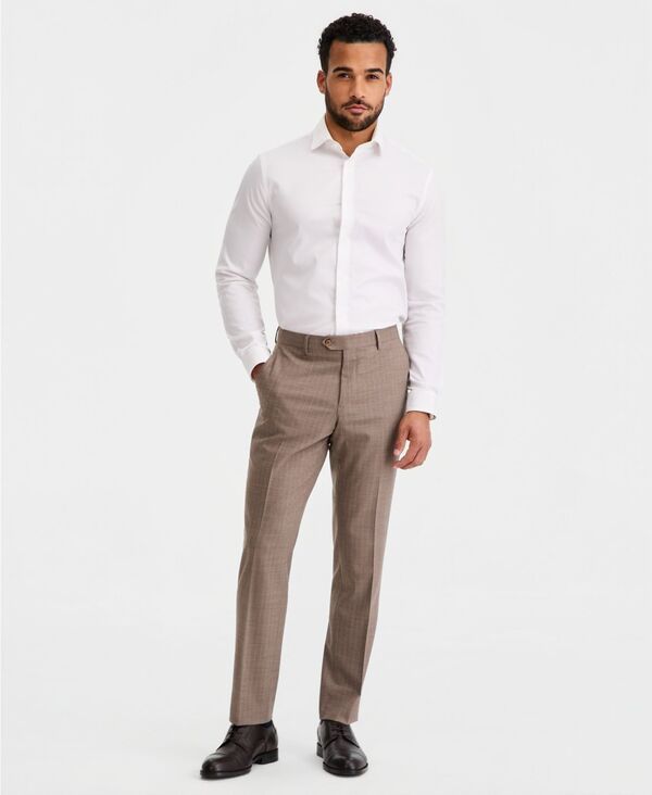 テッドベーカー メンズ ボトムス カジュアルパンツ ウール Ted Baker Mens ModernFit WoolBlend Tan Pinstripe Suit Separate Pants B