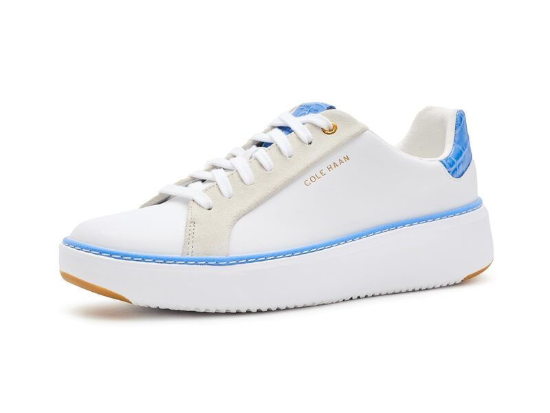 コールハーン レディース シューズ スニーカー Cole Haan Grandpro Topspin Lightweight White LeatherAzure Blue Crocodile Pri