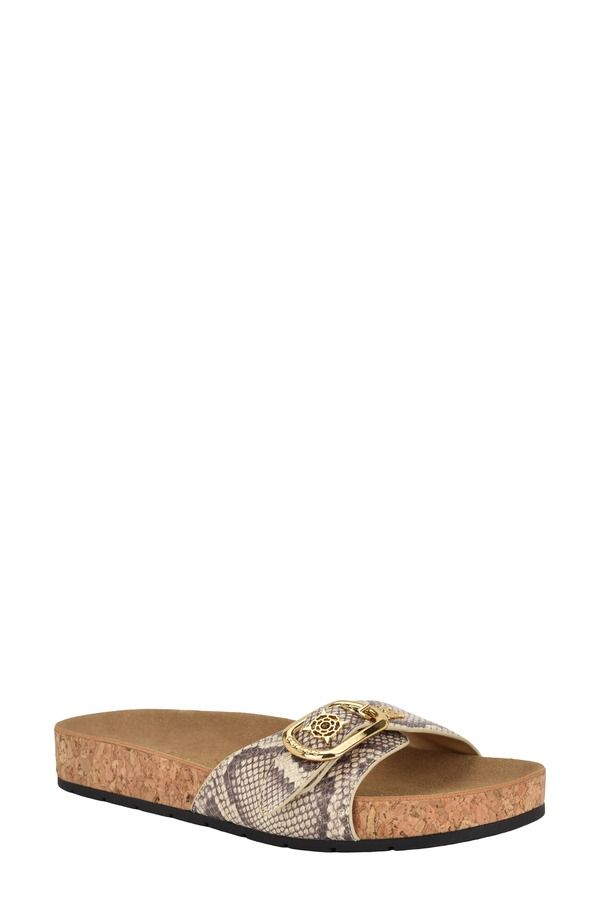 ゲス レディース シューズ サンダル GUESS Locela Slide Sandal Medium Natural