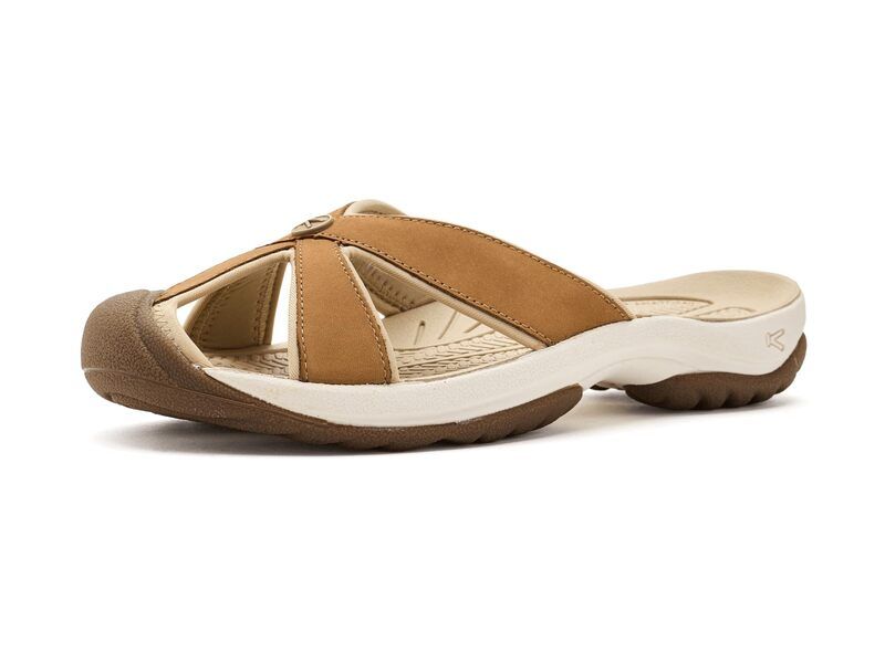 キーン レディース シューズ サンダル レザー Keen Bali Leather Slide Sandals ChipmunkBirch