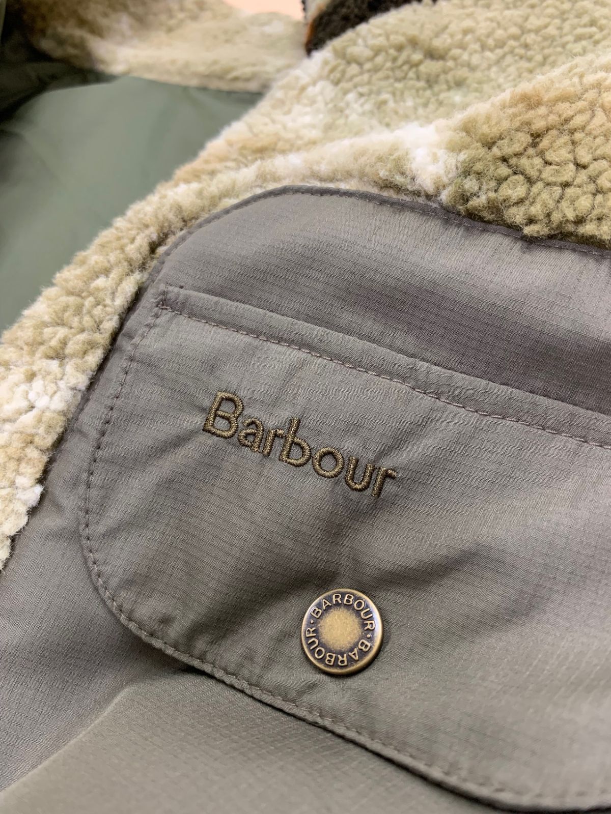 Barbour Moor Fleece Tie Dye - MOOR TIE DYE JACKET Khaki Print
