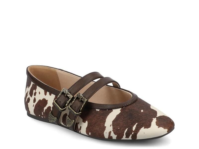 ジャーニー レディース シューズ パンプス JourneeFlorene Mary Jane Flat Multicolor Cow Print マルチカラー