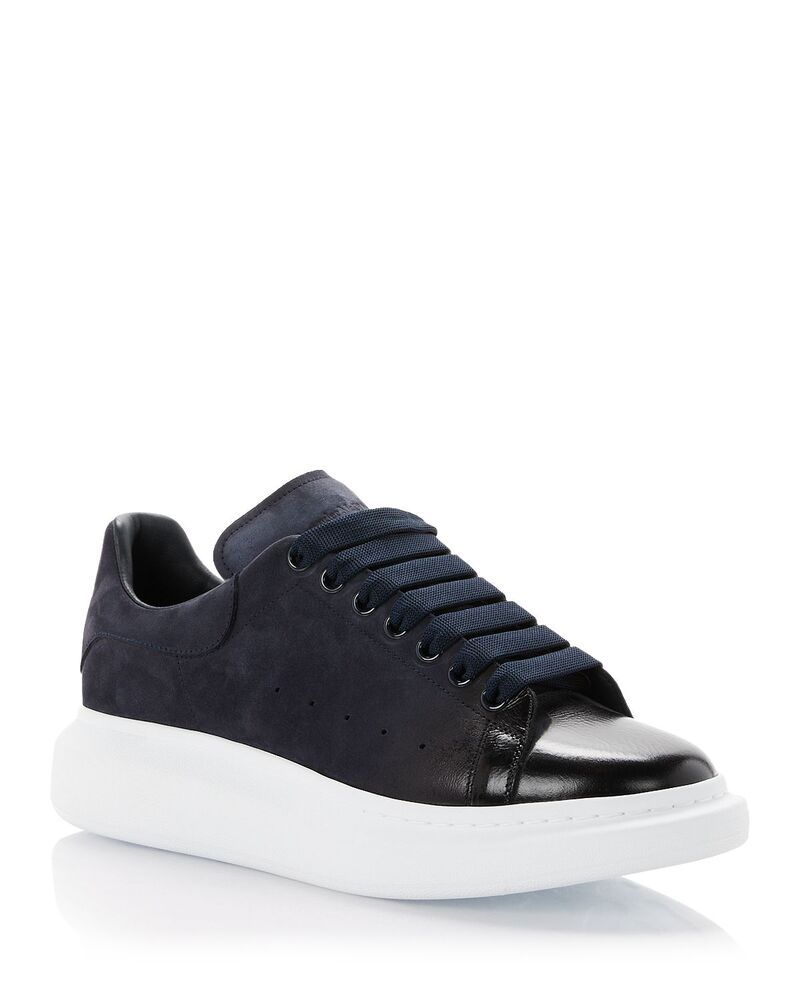 マックイーン メンズ シューズ スニーカー レザー McQueen Mens Leather Oversized Sneakers Midnight Blue ブルー
