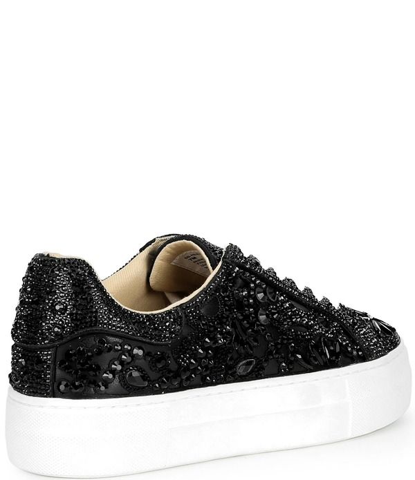 ベッツィジョンソン レディース シューズ スニーカー プラットフォーム Blue by Betsey Johnson Reily Rhinestone Platform Sneakers Black