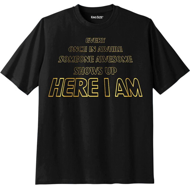 キングサイズ レディース トップス Tシャツ トール グラフィック KingSize Mens Big Tall Slogan Graphic TShirt Here I Am