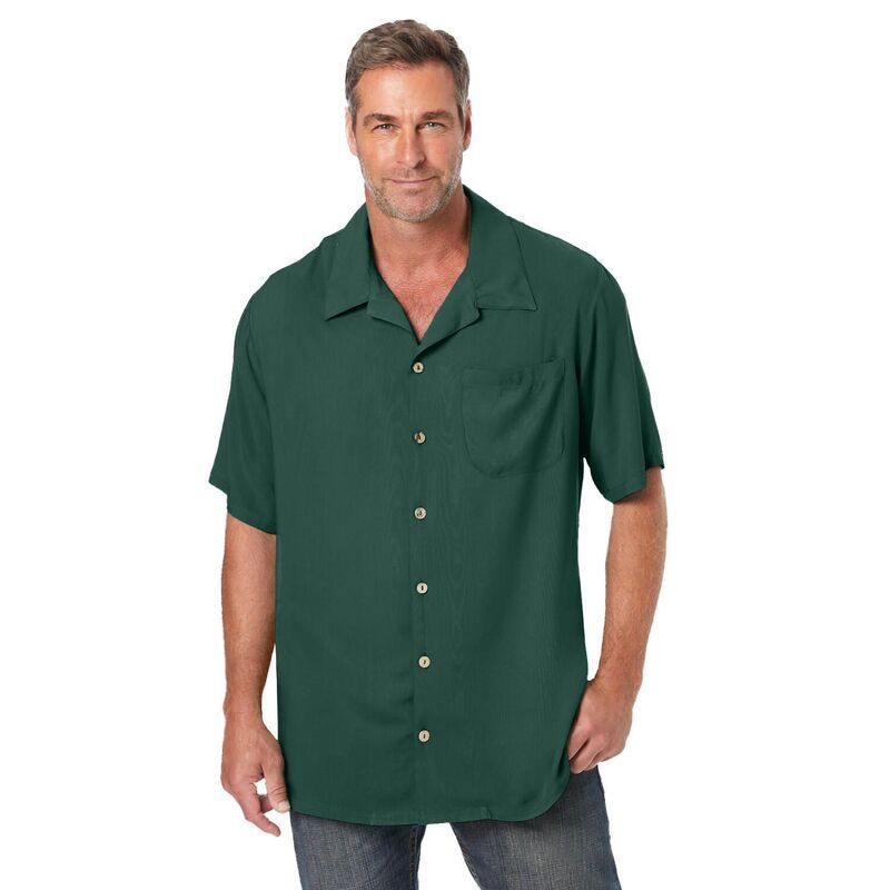 キングサイズ レディース トップス Tシャツ トール KingSize Mens Big Tall Solid Camp Shirt Hunter