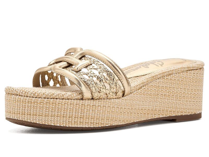 サムエデルマン レディース シューズ ヒール Sam Edelman Pauleena Weave Amber Gold アンバー