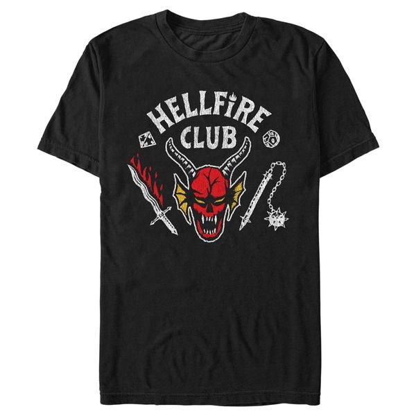 ストレンジャーシングス メンズ トップス Tシャツ グラフィック Menstranger Things Hellfire Club Costume Graphic TShirt Black ブラック