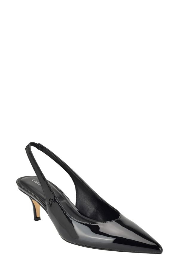 カルバンクライン レディース シューズ ヒール Calvin Klein Emersyn Pointed Toe Slingback Pump Black ブラック