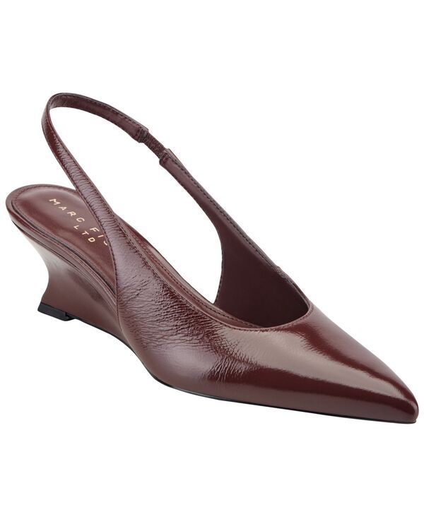 マーク・フィッシャー レディース シューズ パンプス レザー Marc Fisher LTD Womens Taten Leather Slingback Wedge Pumps Dark Red L