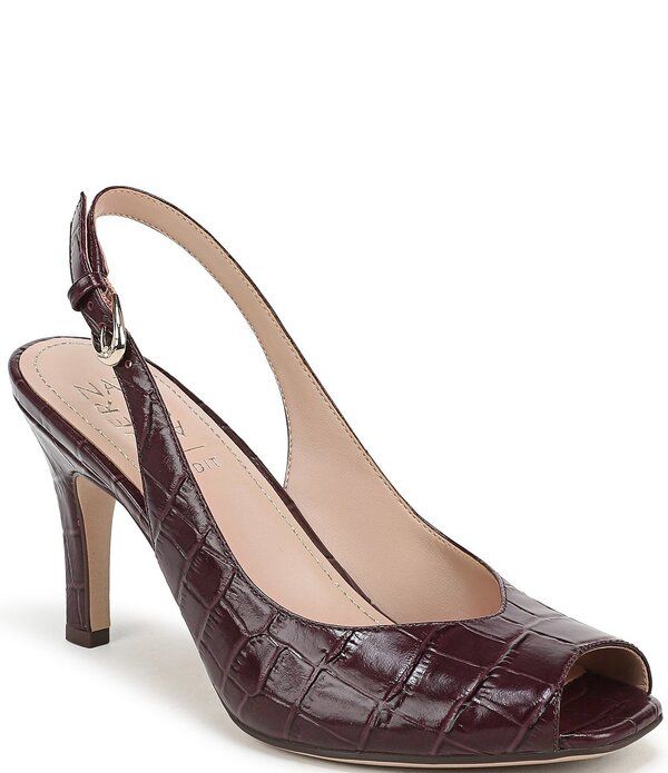 ナチュライザー レディース シューズ パンプス プリント レザー Naturalizer Alexa Croco Print Leather Peep Toe Slingback Dress Pump
