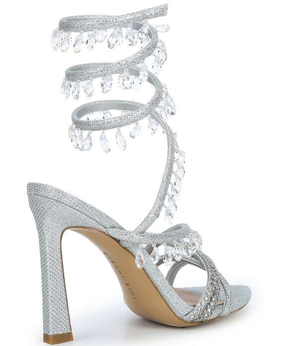 ジャンビニ レディース シューズ サンダル ラップワンピース アンクル Gianni Bini Olandrea Chandelier Beaded Ankle Wrap Dressandal sil
