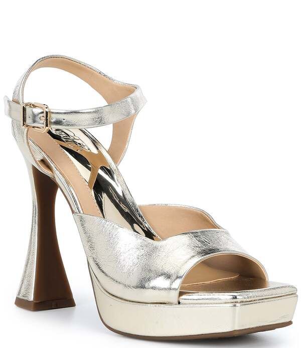 ジービー レディース シューズ サンダル プラットフォーム トール レザー GB SuperModel Metallic Leather Square Toe Platform Dressandals