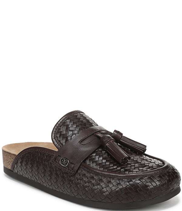 サムエデルマン レディース シューズ パンプス Sam Edelman Astrid Woven Tassel Detail Mules Cafe Noir