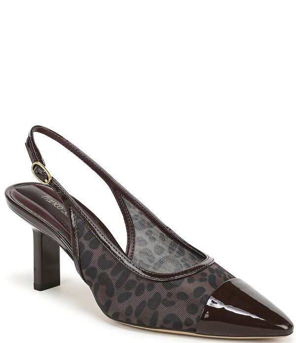 フランコサルト レディース シューズ パンプス プリント メッシュ キャップ Franco Sarto Jurina Leopard Print Mesh Slingback Pointed Pate