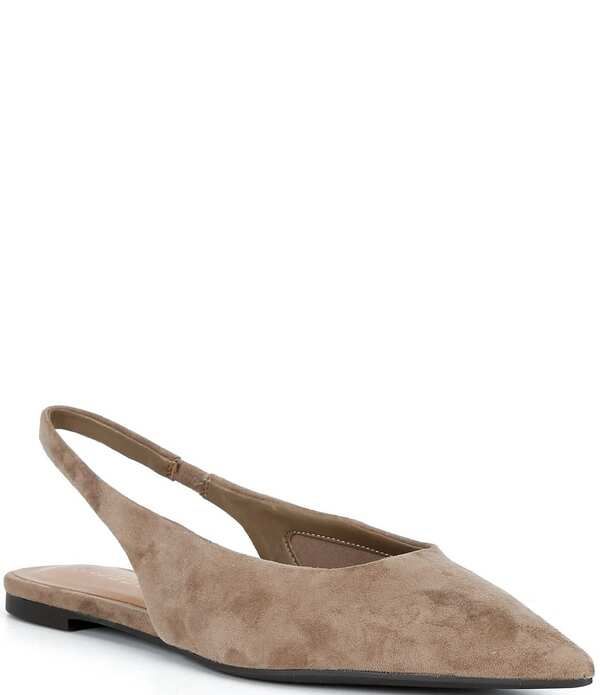 ジャンビニ レディース シューズ パンプスエード Gianni Bini Stefon Suede Pointed Toe Slingback Dress Flats Earthy Taupe トープ