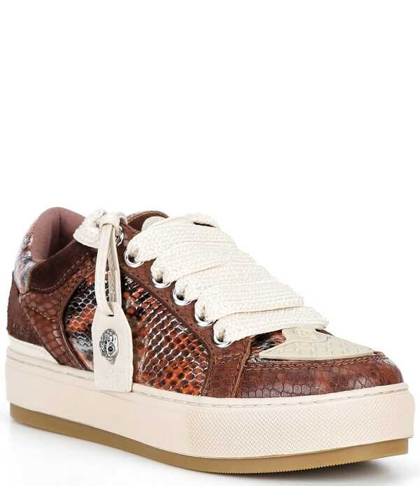 カートジェイガーロンドン レディース ボトムス カジュアルパンツ スニーカー Kurt Geiger London Southbank Tag Snake Sneakers Brown ブラウン