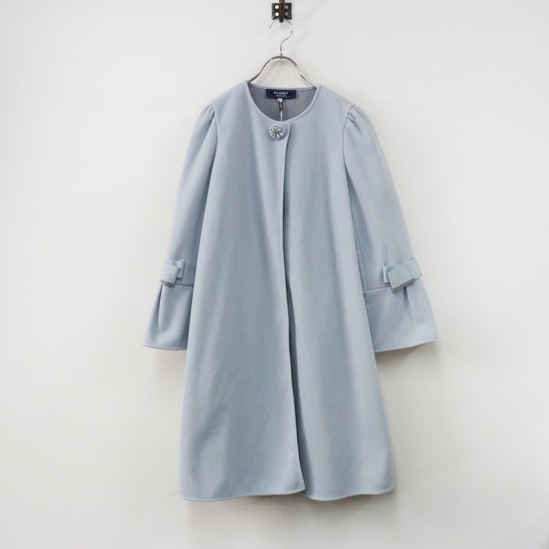 美品】M'S GRACY ロングコート 赤 ノーカラー 38 ボタン エムズ