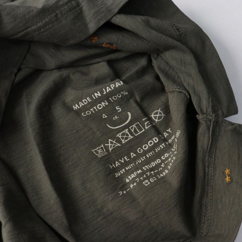 フォーティファイブアール 45R 再びダックの45星Tシャツ ｜カーキ系