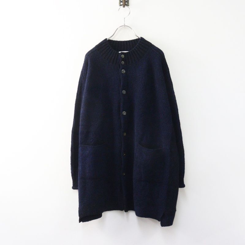 極美品　ルネ　ネイビーカーディガン　2024 極美品 2024AW プランテーション Plantation 縮絨ウールハイネック