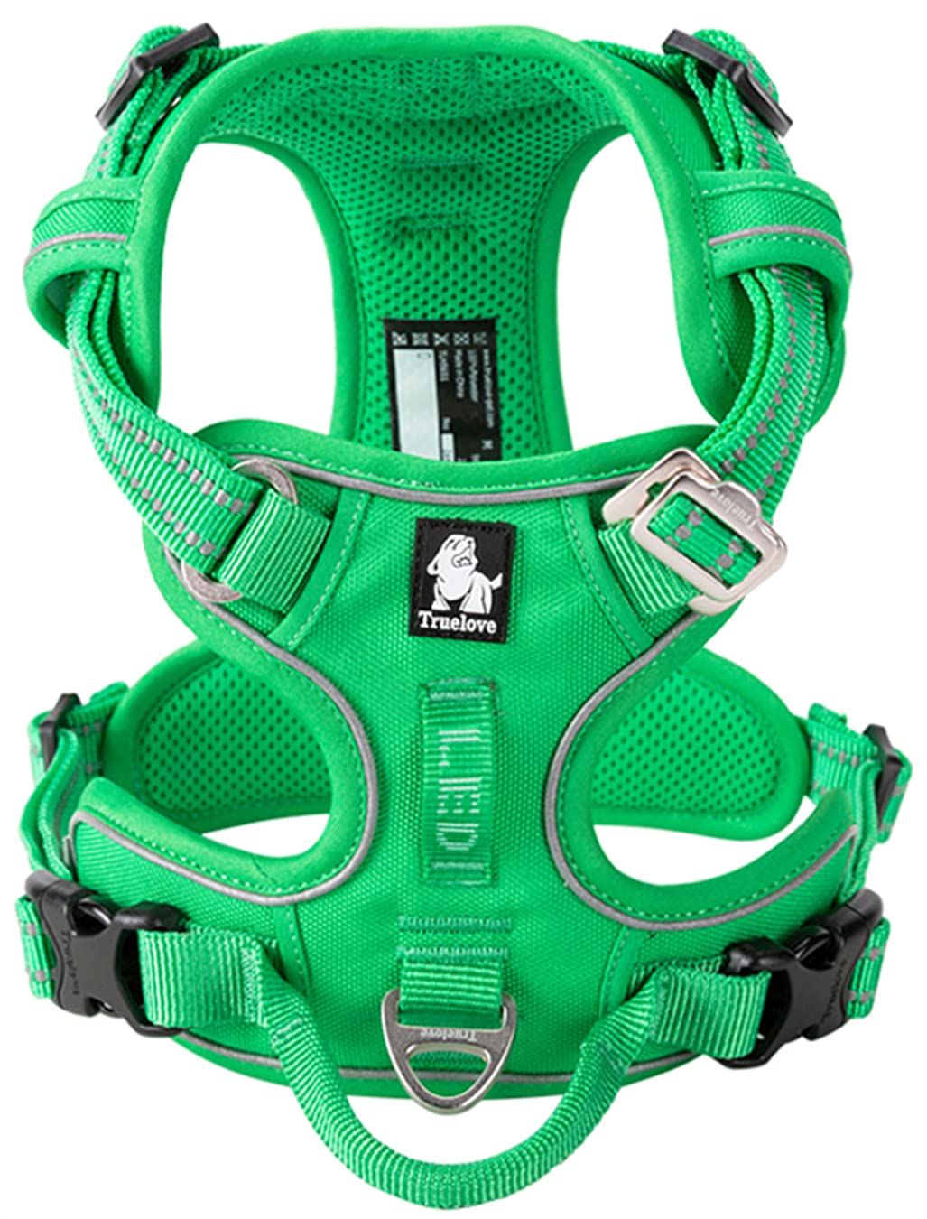 新品 cocomall 2020新型 犬用ハーネス 犬用胴輪 ドッグ ペット用品 ハーネス 3M反射材料 訓練 ナイロン製 小型犬、中型犬、大型犬に向け 通気性 調節可能 (L グリーン)